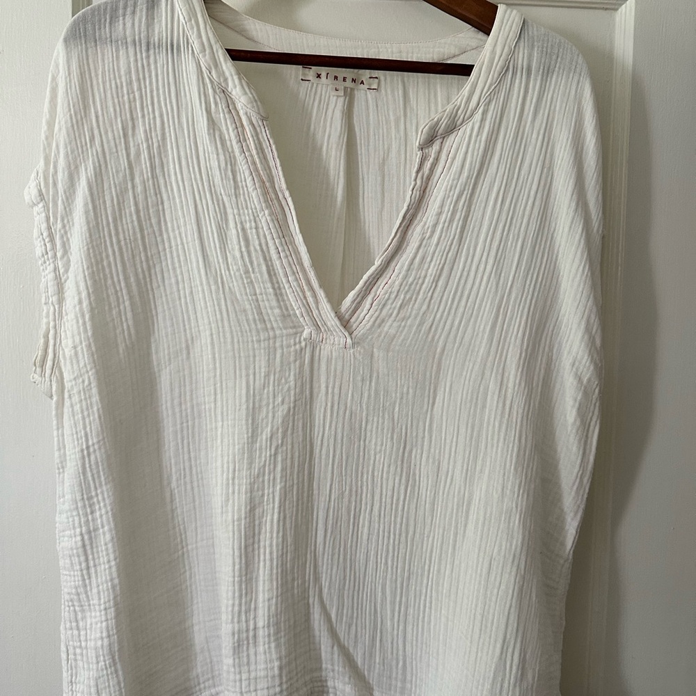Xirena white cotton blouse, sleeveless size large